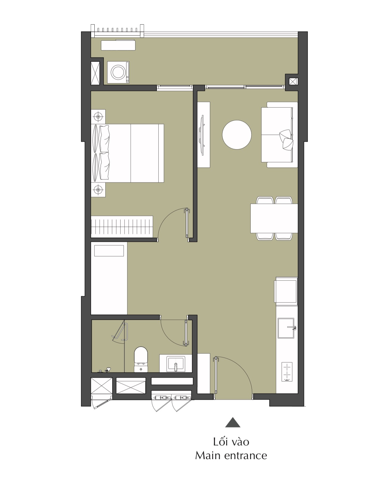 Layout căn hộ 1PN và 1PN+ Nexus Zone